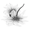 Spider lily snake  tattoo design idea