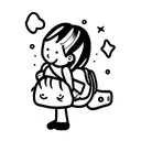 child's backpack with a doll in it  tattoo design idea