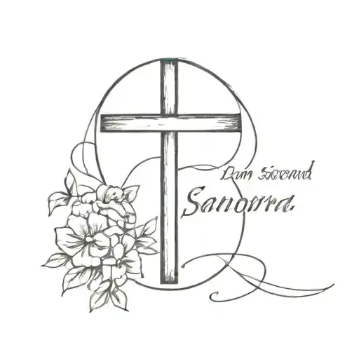 Cross tatoo with the words Psalm 23:4 going across and the phrase "I am second" going down tattoo design idea