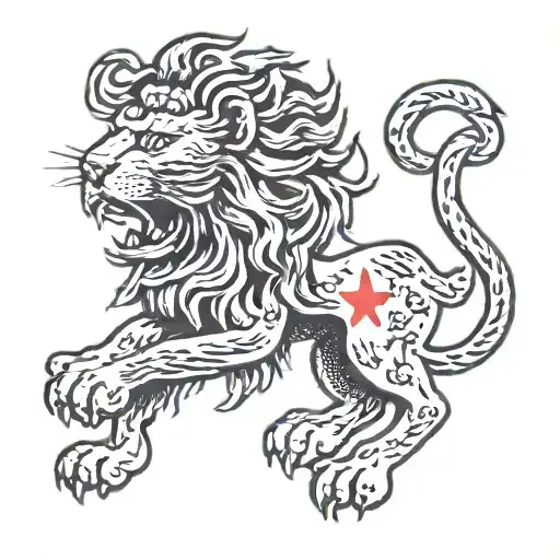 Dutch lion depicting dutch ww2 resistance newspaper called 'De Waarheid' tattoo design idea