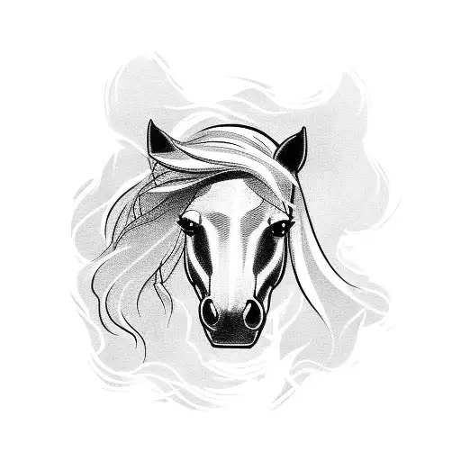 pony tattoo design idea