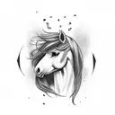 pony tattoo design idea