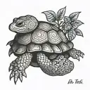 box turtle surrounded tattoo design idea