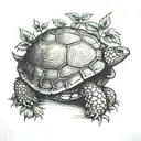 box turtle surrounded tattoo design idea