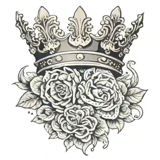 2 maps queens crown tattoo design idea