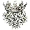 2 maps queens crown tattoo design idea