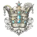 2 maps queens crown tattoo design idea