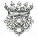 2 maps queens crown tattoo design idea