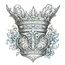 2 maps queens crown tattoo design idea