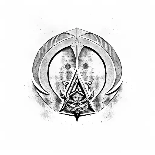 assassins creed logo black and red tattoo design idea