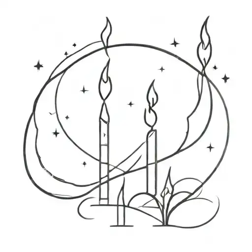 roman candle firework burning tattoo design idea