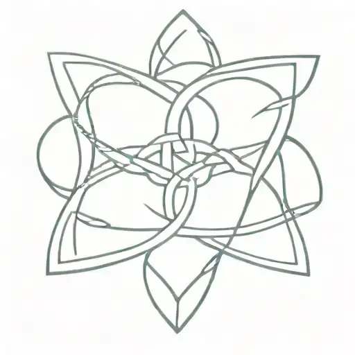 celtic family symbols intertwined tattoo design idea