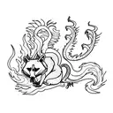 racoon dragon tattoo design idea
