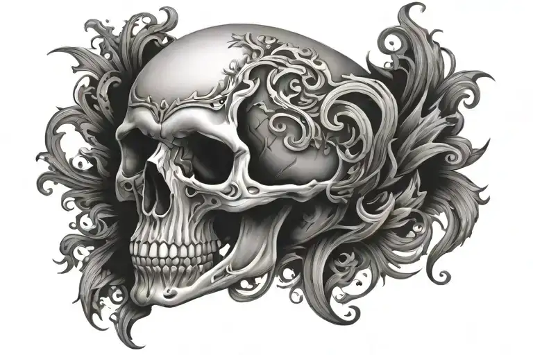 Skull Mysterious tattoo design idea