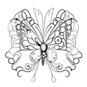 Develop a minimalist grunge tattoo design highlighting a butterfly as the central element. tattoo design idea