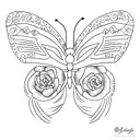 Develop a minimalist grunge tattoo design highlighting a butterfly as the central element. tattoo design idea
