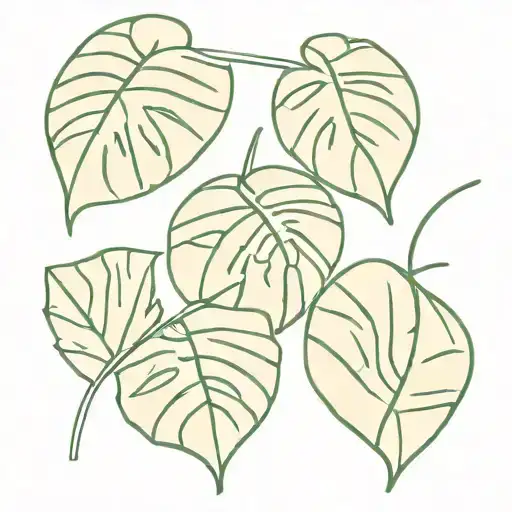 Monstera delicious leaf tattoo design idea
