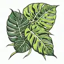 Monstera delicious leaf tattoo design idea
