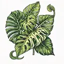 Monstera delicious leaf tattoo design idea