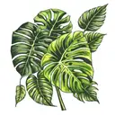 Monstera delicious leaf tattoo design idea