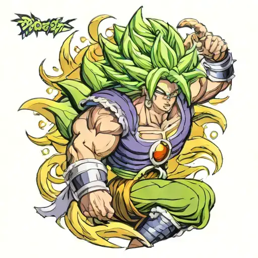 broly dragon ball fase 1 tattoo design idea