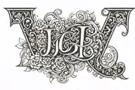 initials JJ claimed tattoo design idea
