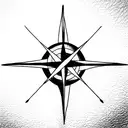 Compass tattoo design idea