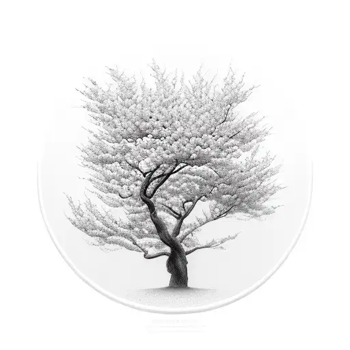 cherry tree, lightning  tattoo design idea