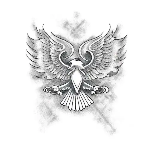 Traditional style tattoo of an eagle holding a Jeep key tattoo design idea