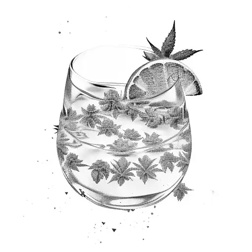 Cocktail Long Island ice tea marijuana dortmund tattoo design idea