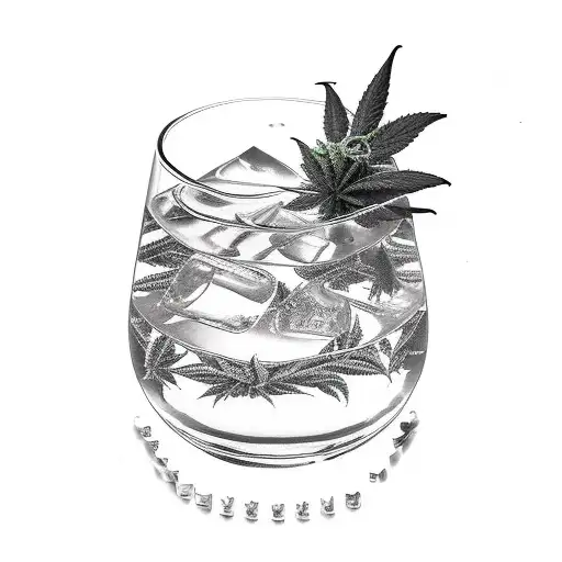 Long Island ice tea marijuana joint tattoo design idea