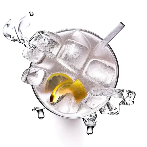 Long Island ice tea cocktail mixer weed smoke tattoo design idea