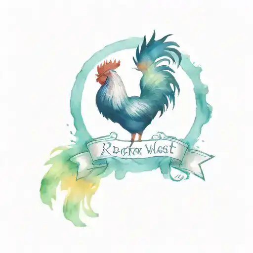 Generate a small tattoo for key west florida that incorporates a rooster tattoo design idea