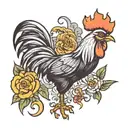 Generate a small tattoo for key west florida that incorporates a rooster tattoo design idea