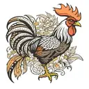Generate a small tattoo for key west florida that incorporates a rooster tattoo design idea