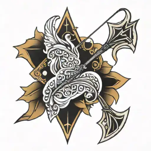 bow and arrow tattoo design idea