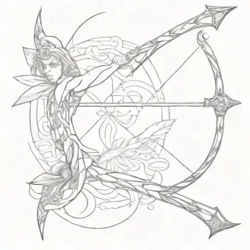 bow and arrow tattoo design idea
