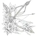 bow and arrow tattoo design idea