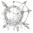 bow and arrow tattoo design idea