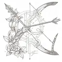 bow and arrow tattoo design idea