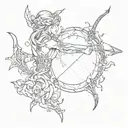 nautical bow and arrow tattoo design idea