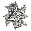 A Polynesian inspired tattoo design featuring symbols of power and determination intertwined with traditional Polynesian patterns tattoo design idea