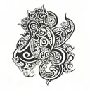 A Polynesian inspired tattoo design featuring symbols of power and determination intertwined with traditional Polynesian patterns tattoo design idea