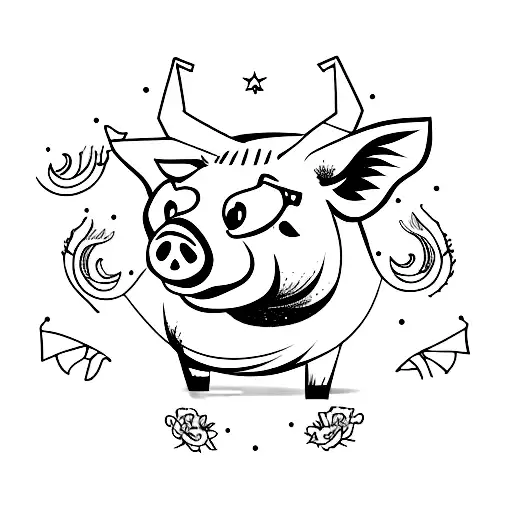 pig tattoo design idea