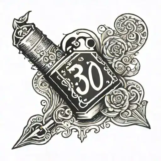 A lighter with the numbers '301+1' tattoo design idea