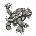 turtle lion tattoo design idea