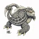 turtle lion tattoo design idea
