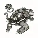 turtle lion tattoo design idea