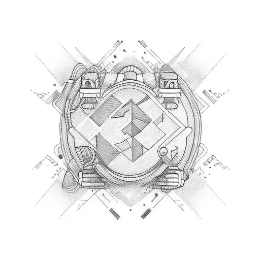 heartbeat line with playstation joystick in the middle tattoo design idea