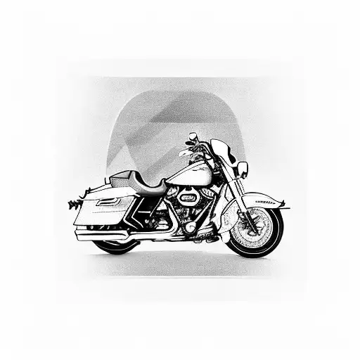 Harley Davidson motorcycle driving up a curving road tattoo design idea